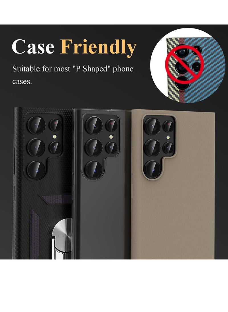 Raxoom Samsung Galaxy S23 Ultra Camera Lens Protector, Tempered Glass Camera Screen Protector Individual Metal Ring Lens Cover - Image 4