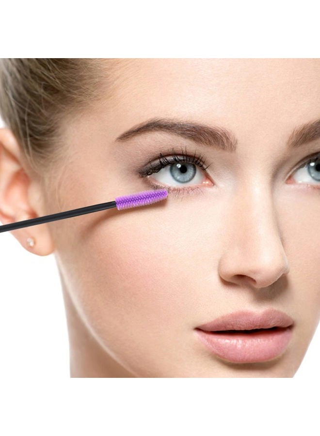 g2plus 50PCS Disposable Silicone Eyelash Mascara Wands Brushes Cosmetic Eyelash Extension Applicators Professional Makeup Tool Set (Multi-colored) - Image 4