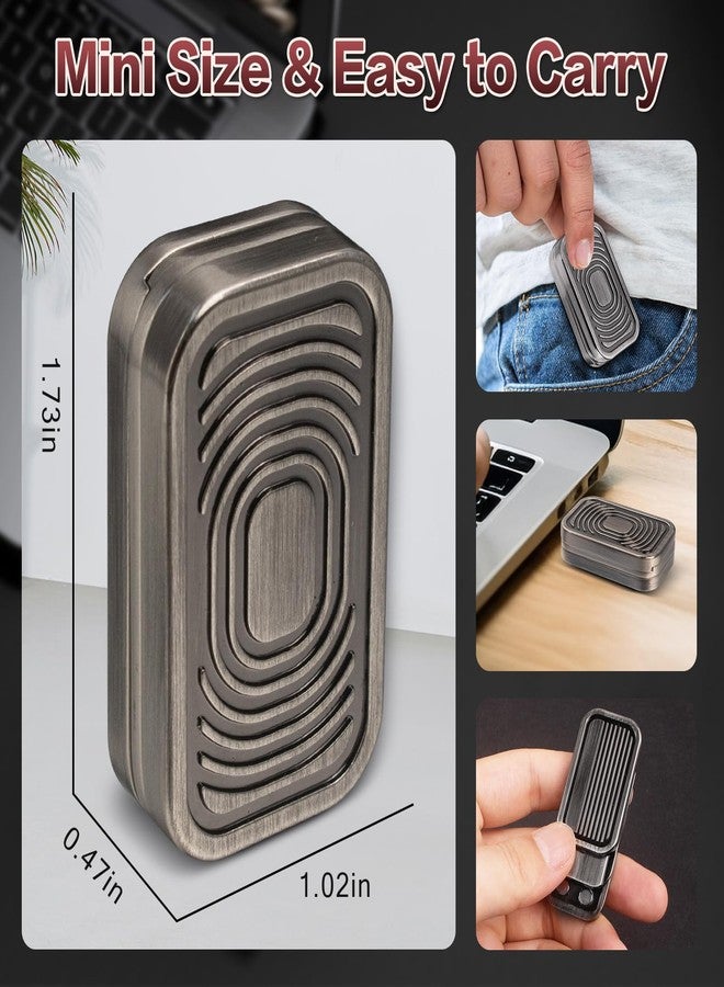D.G.PLAYER Triple Fidget Slider, Magnetic Metal Fidget Toys Adults Anxiety EDC Cool Gadgets Sensory Toys for Relieve Stress, Tension, Anxiety Valentines Day Gifts for Kids (Silver-Grey) - Image 4
