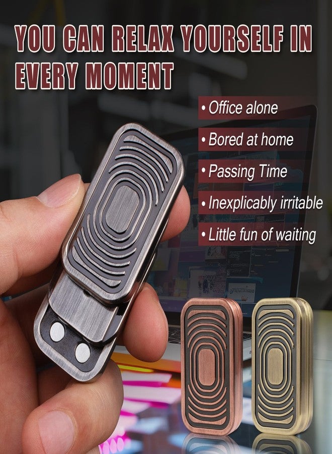 D.G.PLAYER Triple Fidget Slider, Magnetic Metal Fidget Toys Adults Anxiety EDC Cool Gadgets Sensory Toys for Relieve Stress, Tension, Anxiety Valentines Day Gifts for Kids (Silver-Grey) - Image 2