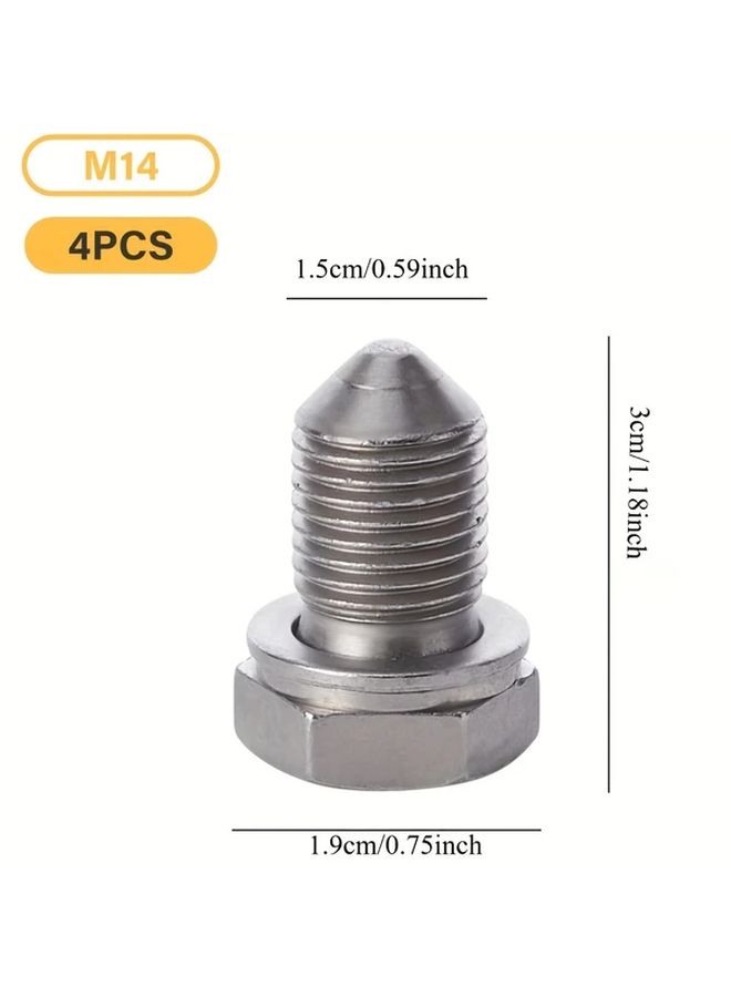 4Pcs Carbon Steel Oil Drain Plugs With Gaskets For Volkswagen Oil Pan Gear Shift Lever Bolts - Image 3