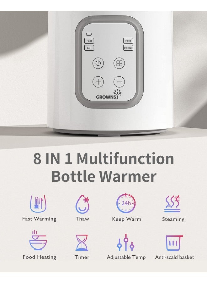 GROWNSY Warmer, Grownsy 8-In-1 Fast Baby Milk Warmer With Timer For Breastmilk Or Formula, Accurate Temperature Control, With Defrost, Sterili-Zing, Keep, Heat Baby Food Jars Function  - Image 3