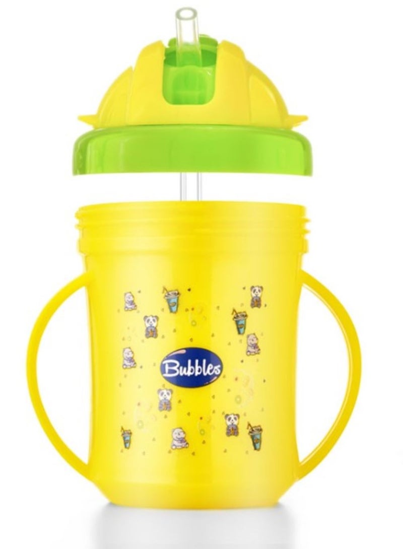 Bubbles Bubbles Baby Cup with Silicone Straw Yellow - Image 1
