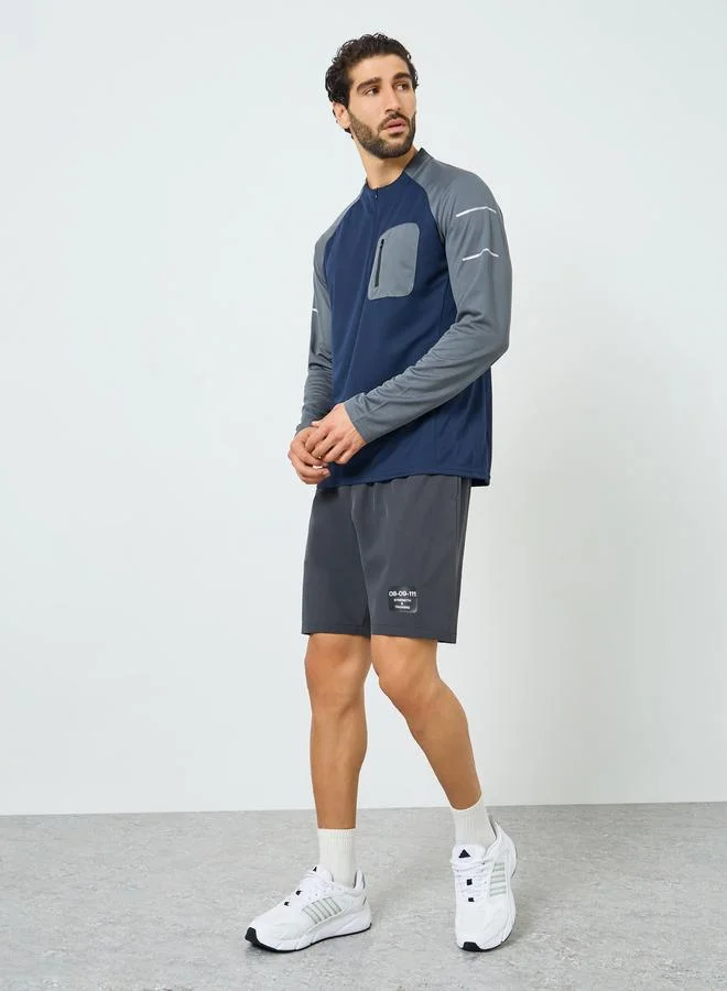 ستايلي اكتيف بلوزة تدريب بأكمام راجلان متباينة