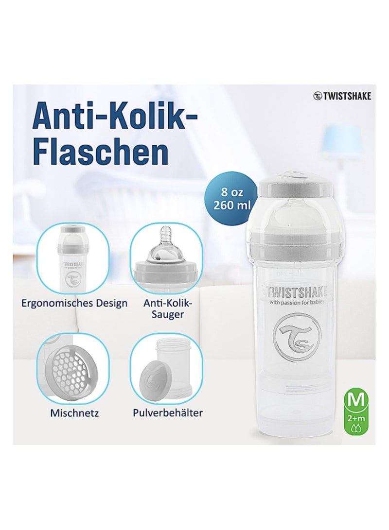 TWISTSHAKE Twistshake Anti-Colic Feeding Bottle 260ml - White - Image 5