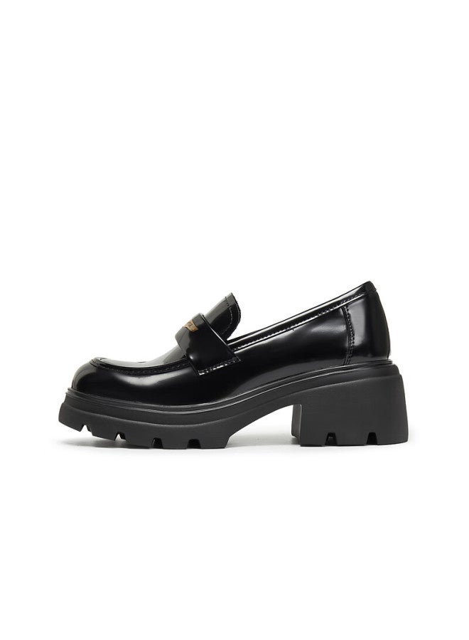 Belle Women's Loafers British Style Small Leather Shoes Autumn Commuter Flats Jd007cm5 Black Glossy 35 - Image 2