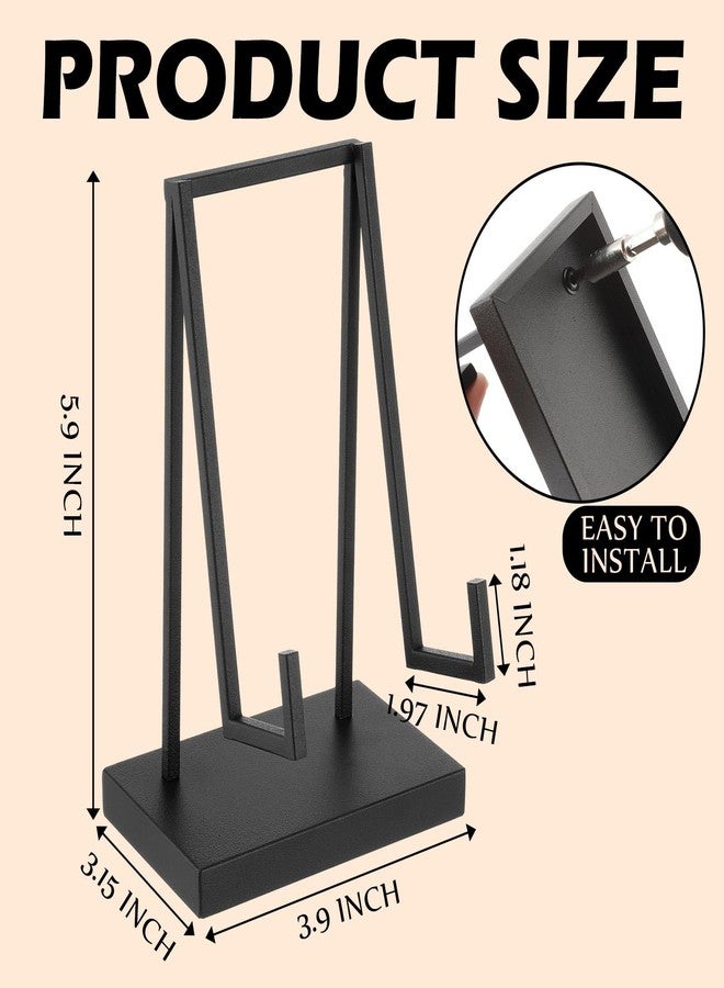Shimeyao Metal Display Easel Black Tabletop Easel Stand Modern Abstract Tabletop Display Holder for Books Plate Photo Frame Artwork Record Albums (3.9 x 3.15 x 5.9 Inches) - Image 2