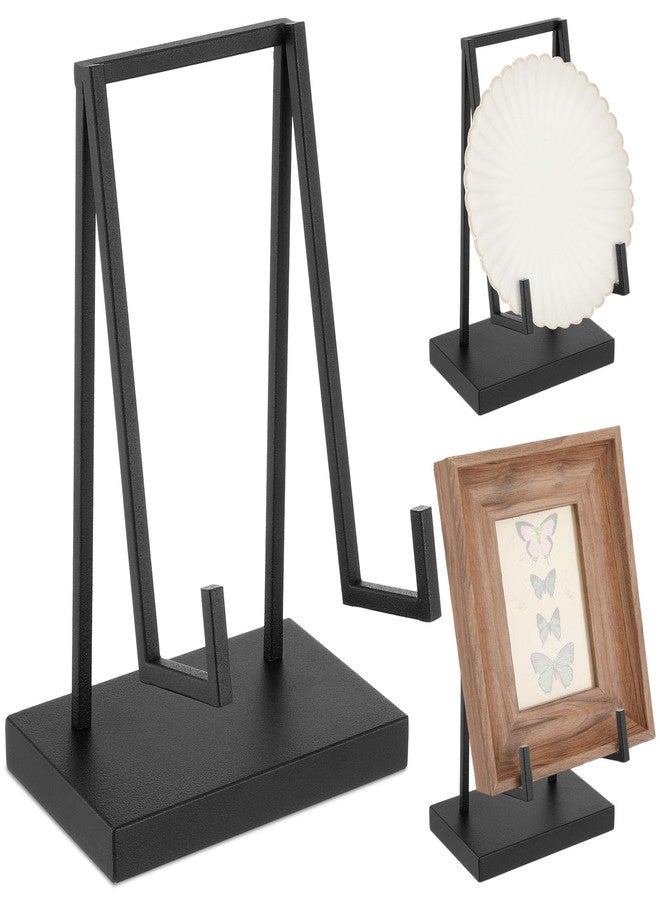 Shimeyao Metal Display Easel Black Tabletop Easel Stand Modern Abstract Tabletop Display Holder for Books Plate Photo Frame Artwork Record Albums (3.9 x 3.15 x 5.9 Inches) - Image 1