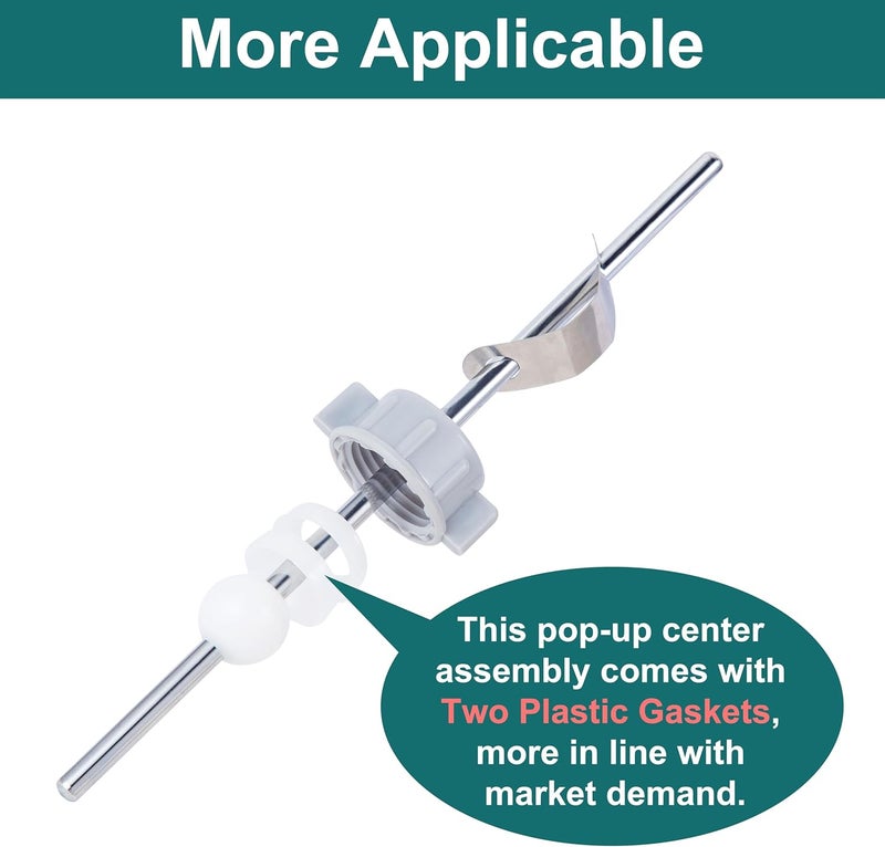 FullMayPro Lavatory Pop-Up Center Piece Assembly,Pop-Up Drain Repair Kit,Fits Most Popular Brands,Replacement Bathroom Sink Pivot Rod,15MM Ball, Chrome（1PC） - Image 4