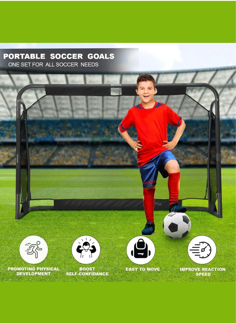 Sky Land Soccer Goals for Backyard, Portable Football Goal Training Equipment, Sports Soccer Net for Toddler, Kids and Youth Outdoor Games with Carry Bag  - Image 2