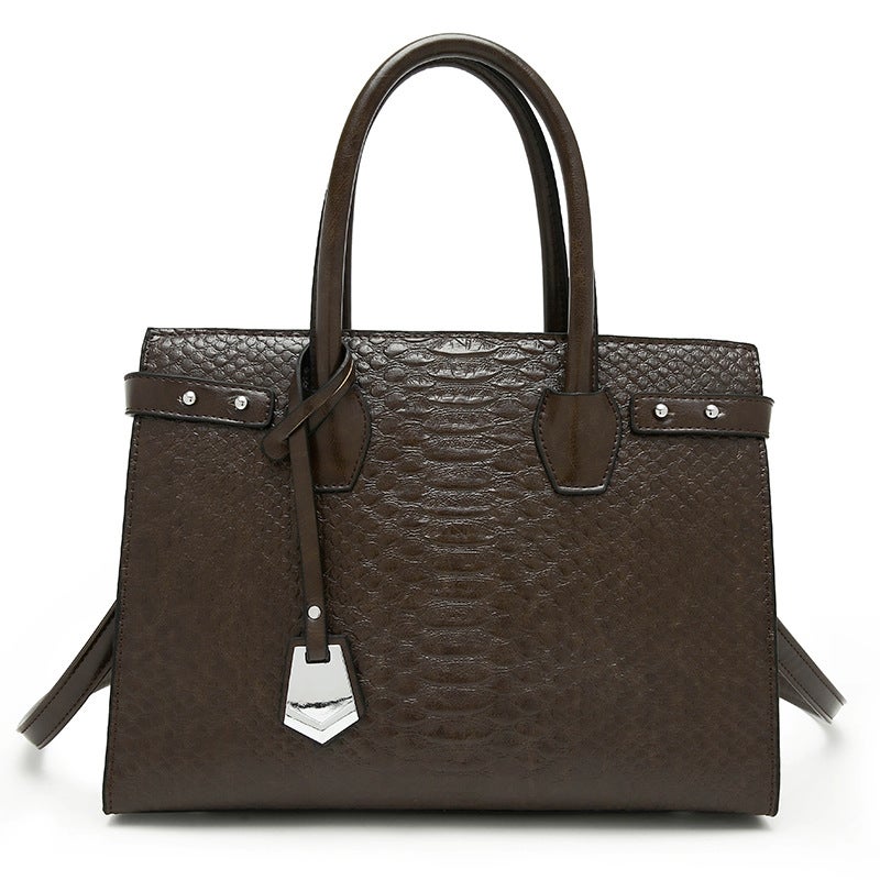 2024 Fashion Large Capacity Ladies Tote Bag Trend Snake Pattern Contrast Color Portable Bag Women Manufacturers - Image 3
