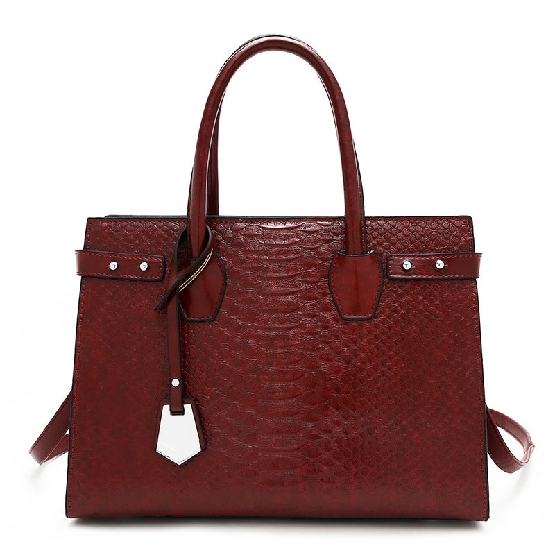 2024 Fashion Large Capacity Ladies Tote Bag Trend Snake Pattern Contrast Color Portable Bag Women Manufacturers - Image 4