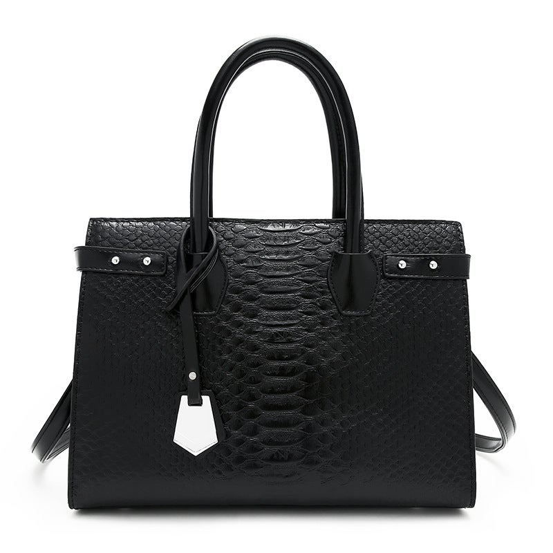 2024 Fashion Large Capacity Ladies Tote Bag Trend Snake Pattern Contrast Color Portable Bag Women Manufacturers - Image 5