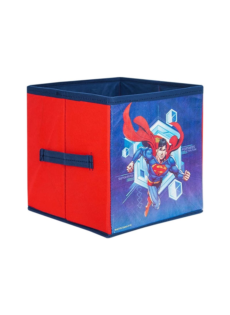SUPERMAN - Superman Kids Foldable Square Storage Box Organizer (Small 10 x 10 x 10 inch, Blue, SBS_SM1) - Image 1