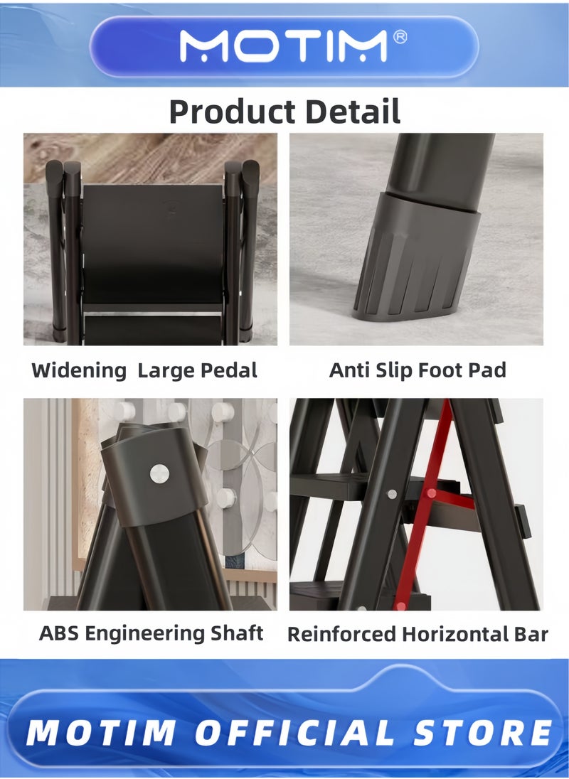 Motim - 2 Step Ladder Folding Step Stool Stepladders with Anti-Slip and Wide Pedal for Home and Kitchen Use Space Saving - Image 1
