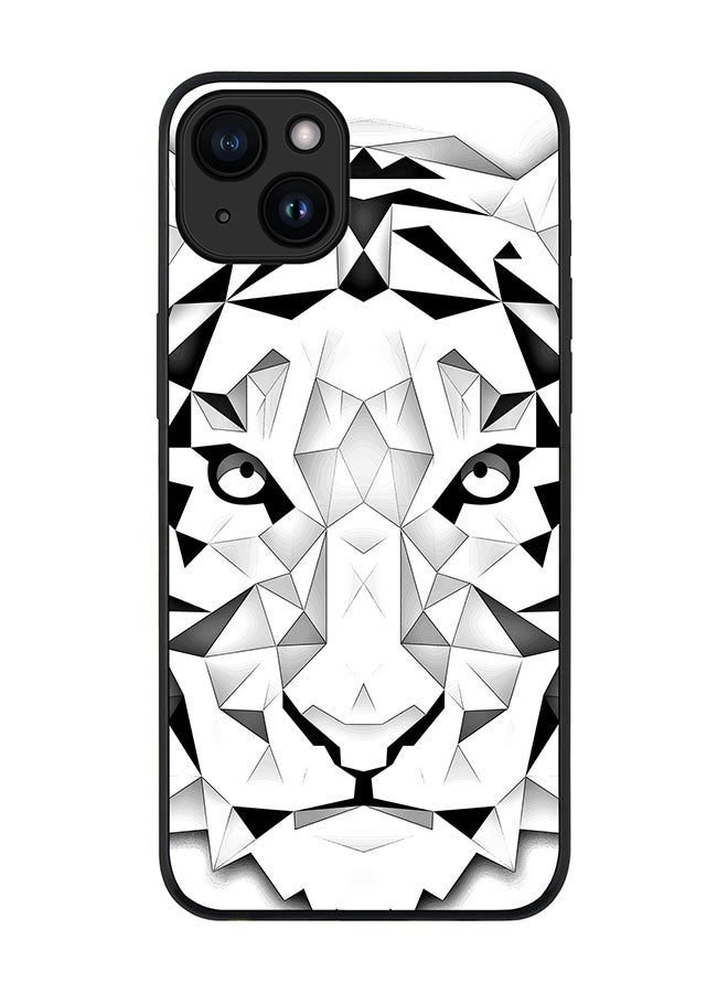 Stylizedd Cover for iPhone 15 Plus Case Rugged Black Slim fit Soft Flexible Anti Drop TPU Gel Thin Protective Phone Cases - Poly Tiger - Image 1