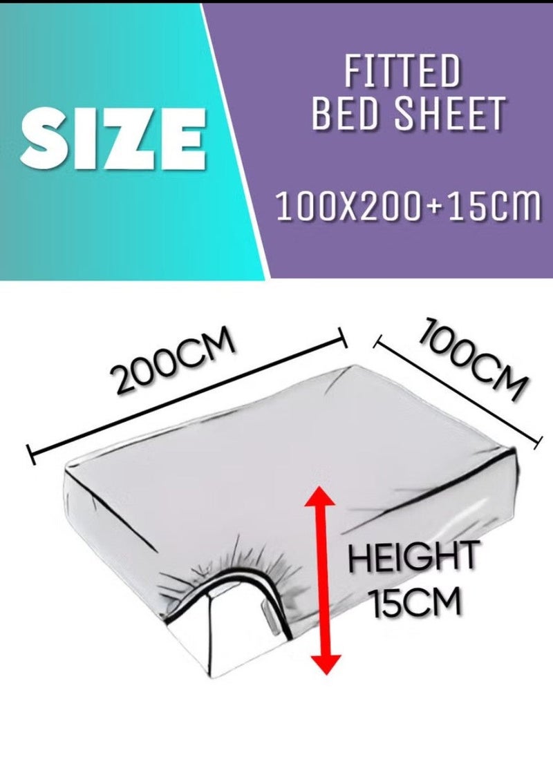 Blueberry Black Striped Design Bed Sheet Set Deep Pocket Machine Washable 100x200+15cm - Image 3