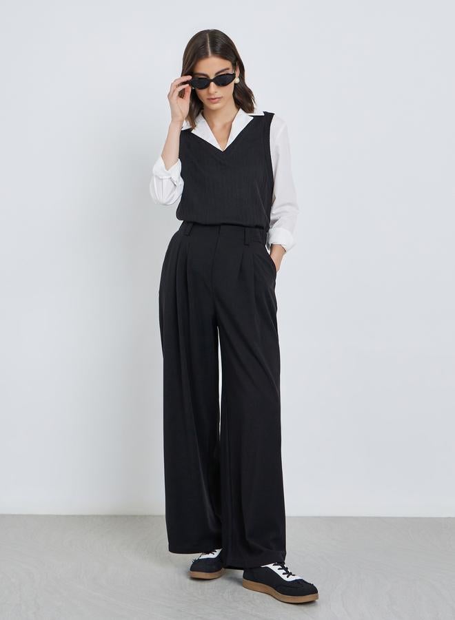 Take Two Women Black High Rise Trousers - Image 1