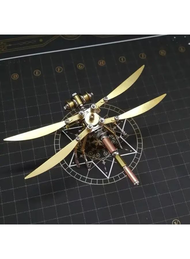 Brass Alloy Metal 3D Dragonfly Puzzle Model Kit Steam Punk Mechanical Insect DIY Toy - Image 1