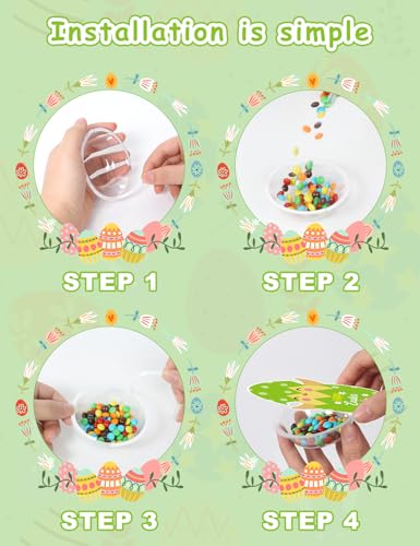 Diltik 24 Pack Easter Candy Cards with Plastic Domes, DIY Bunny Egg Chick Candy Holder Cards for Classroom Exchange, Fillable Easter Greeting Cards for Party Favors (Candy Not Included) - Image 3