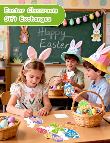 Diltik 24 Pack Easter Candy Cards with Plastic Domes, DIY Bunny Egg Chick Candy Holder Cards for Classroom Exchange, Fillable Easter Greeting Cards for Party Favors (Candy Not Included) - Image 2