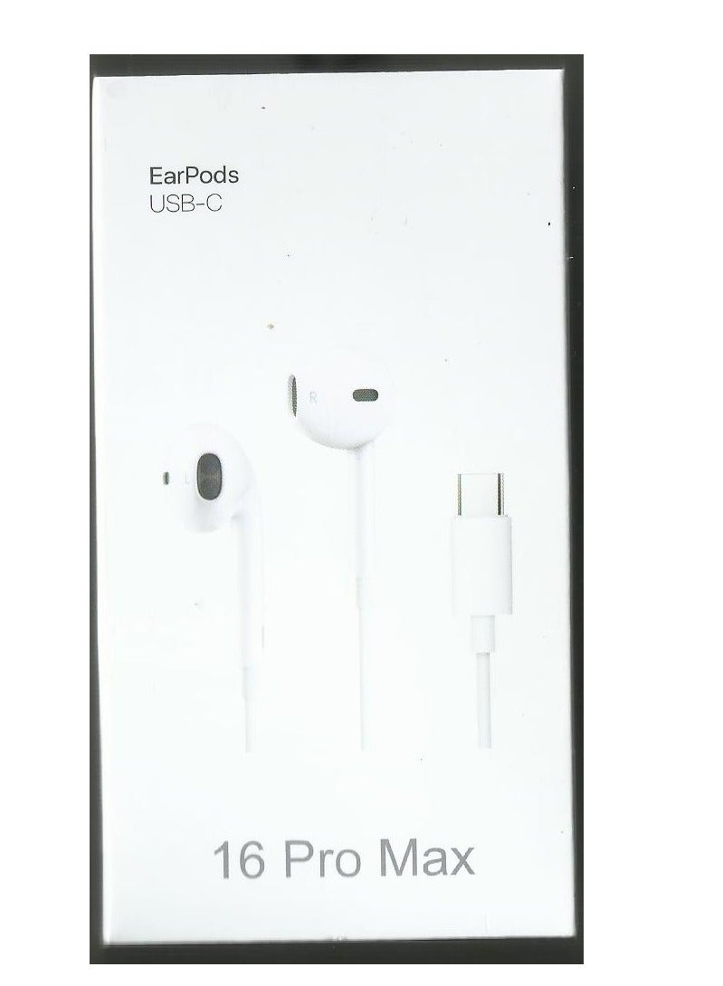 High-Resolution Wired Earphones with USB-C Port Compatible with the IP Pro Max, White - Image 2