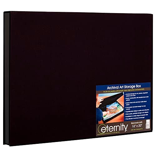 HG Art Concepts HG Concepts Art Photo Storage Box Eternity Archival Clamshell Box For Storing Artwork, Photos & Documents Deluxe Acid-Free Sturdy & Lined With Archival Paper - [Black - 16" x 20"] - Image 5