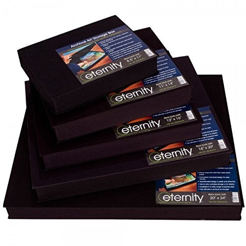 HG Art Concepts HG Concepts Art Photo Storage Box Eternity Archival Clamshell Box For Storing Artwork, Photos & Documents Deluxe Acid-Free Sturdy & Lined With Archival Paper - [Black - 16" x 20"] - Image 3