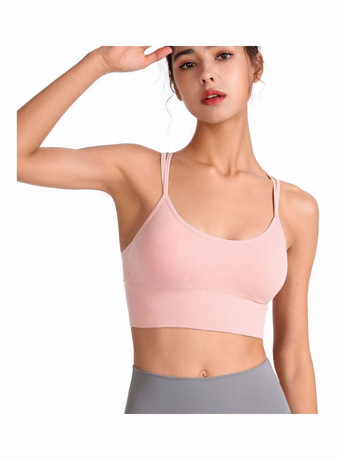 Loquat Quick-Drying Shockproof Back Cross Bralette Pink - Image 2