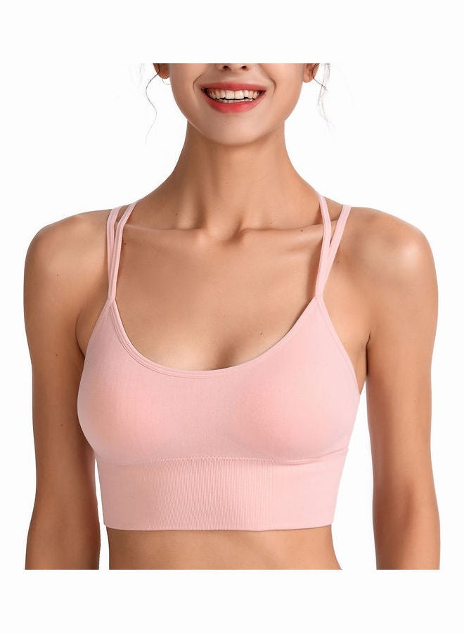 Loquat Quick-Drying Shockproof Back Cross Bralette Pink - Image 4