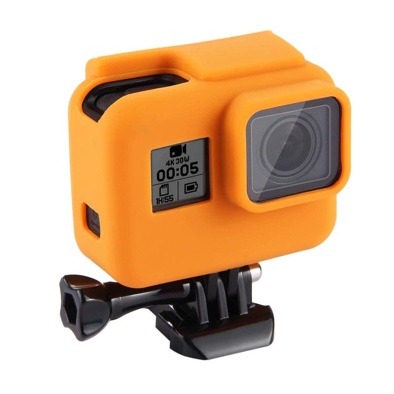 Action Pro Silicone Cover Side Frame Case Compatible with GoPro-5/6/7(Orange) - Image 1