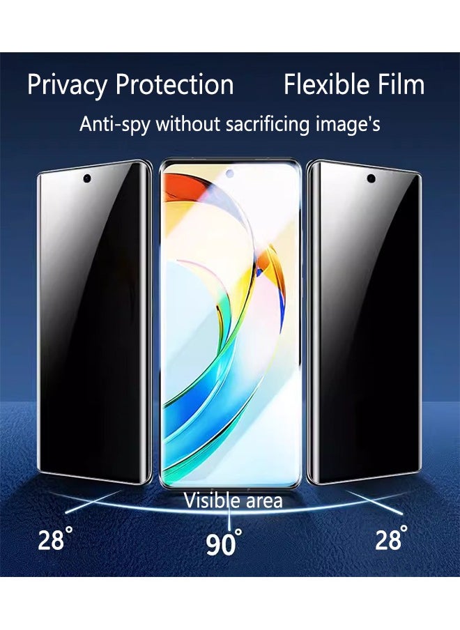 X-level 2 PCS Flexible Privacy Screen Protector for HONOR X9b 5g, with Fingerprint Unlock Compatible, Anti-Spy Full Adhesive Soft Film Phone Display Cover Accessory for HONOR X9b 5g  - Image 2