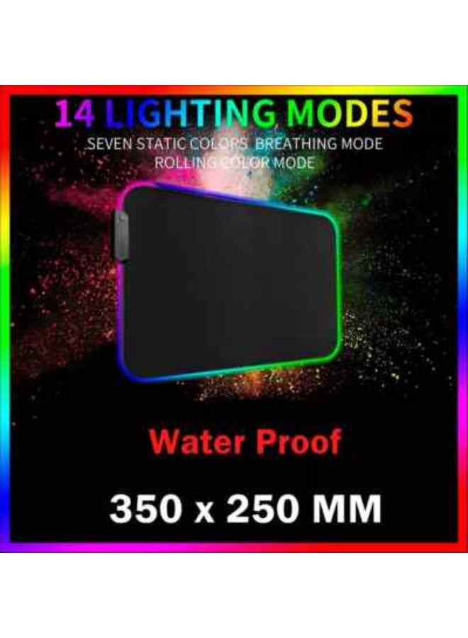 GAMMA B-350 RGB Gaming Mouse Pad | 250×350mm Soft Cloth Surface | LED Edge Lighting | Non-Slip Rubber Base | USB Powered - Image 3