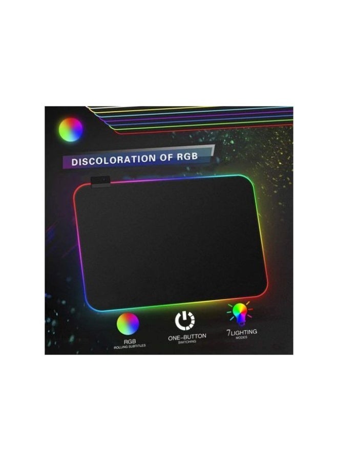 GAMMA B-350 RGB Gaming Mouse Pad | 250×350mm Soft Cloth Surface | LED Edge Lighting | Non-Slip Rubber Base | USB Powered - Image 4