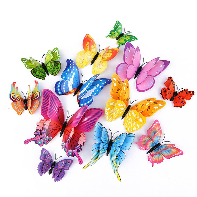 OPSEAM Butterfly Wall Decor 24/48 PCS, 3D Butterflies Stickers for Party Decorations with Magnets(Colorful, 48) - Image 1