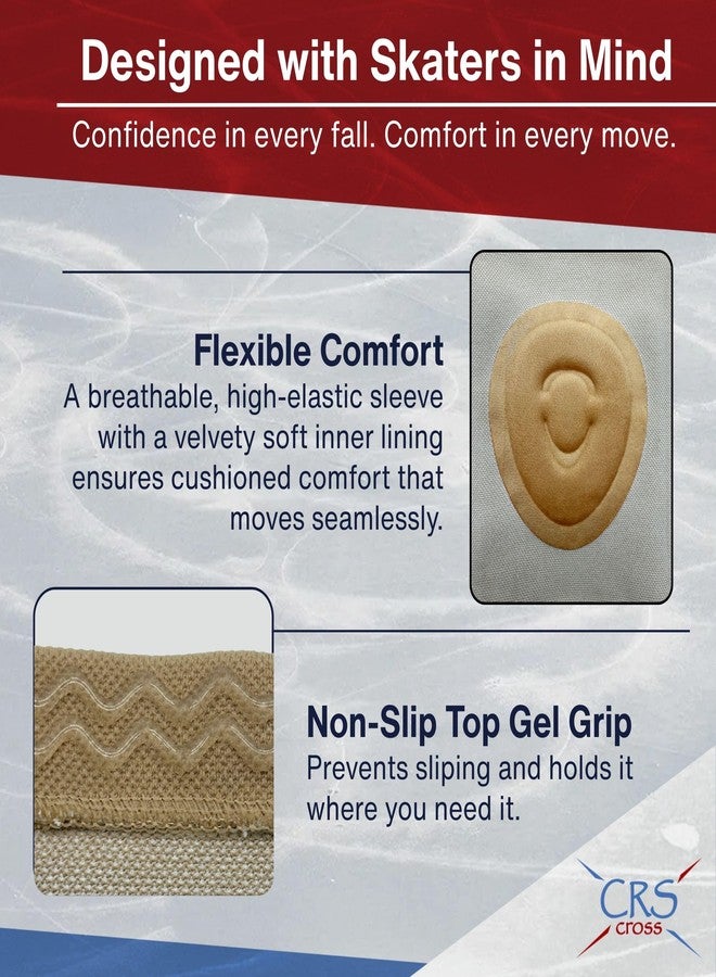 CRS Cross Gel Knee Pads for Ice Skating. 2 Gel Sleeve Knee Pad with Custom Padding for Cushion, Support and Protection of Kneecap / Patella for Figure Skating, Roller, Volleyball, Dance, and Cheer. (Small) - Image 4