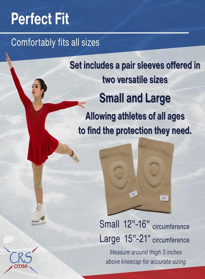 CRS Cross Gel Knee Pads for Ice Skating. 2 Gel Sleeve Knee Pad with Custom Padding for Cushion, Support and Protection of Kneecap / Patella for Figure Skating, Roller, Volleyball, Dance, and Cheer. (Small) - Image 3