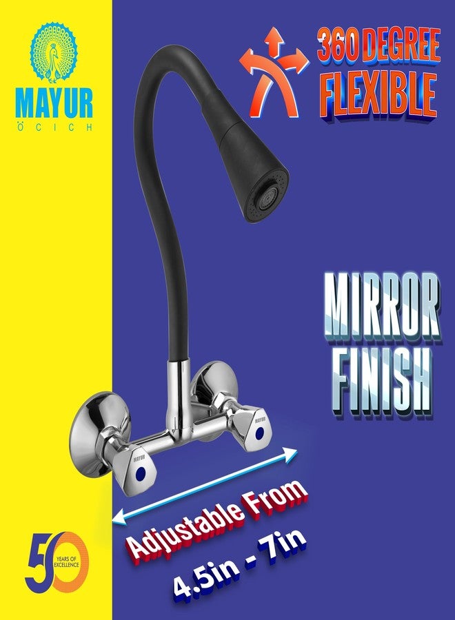 MAYUR ÖCICH Wall Mounted Brass Sink Mixer Tap for Kitchen Faucet with 360 Degree Dual Flow Flexible Swivel Spout Extension for Cold Water Tap (TRI-0704B) - Image 4
