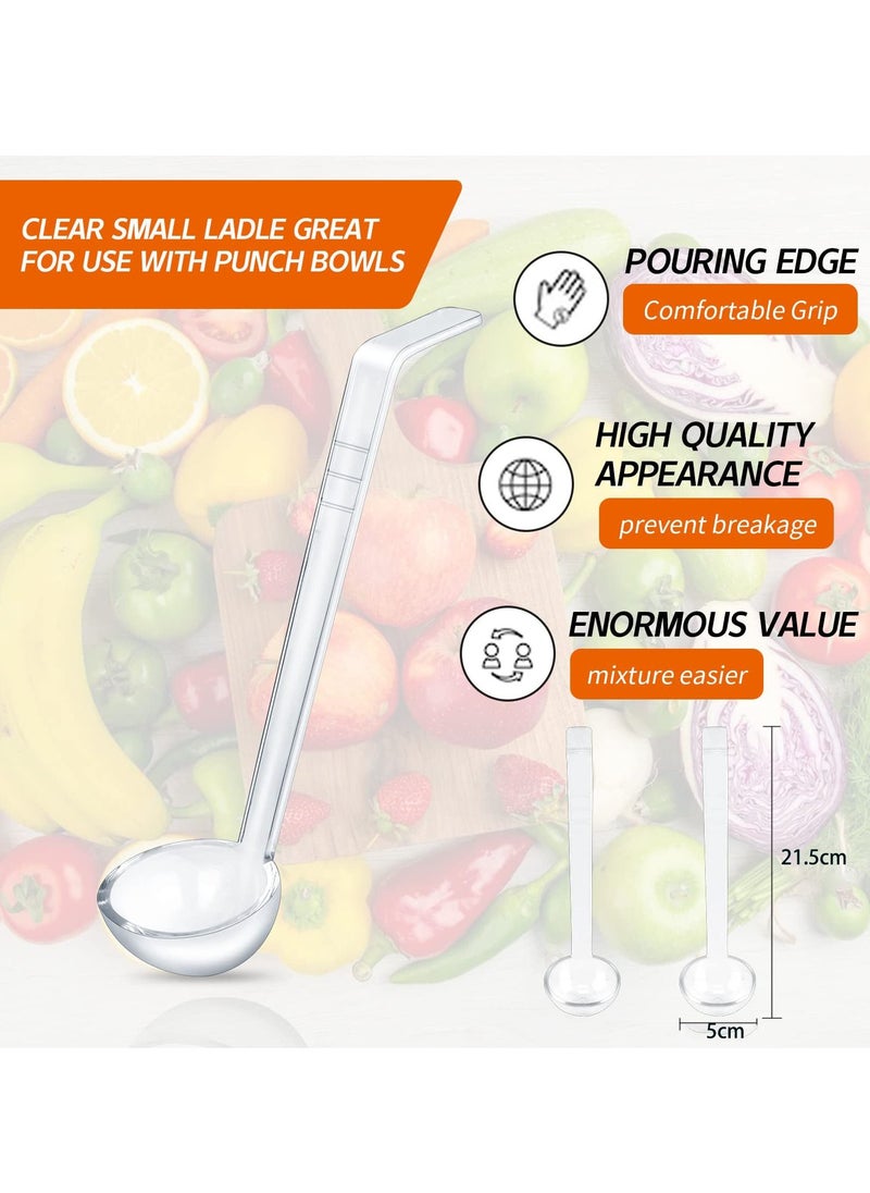Excefore - Clear Small Ladles, Mini Ladle for Sauce, Long Handle Punch Acrylic Ladles, Plastic Dressing and Sauces Ladles for Serving Soup Punch Bowl Cocktail Juices Fruit Parties(10PCS, 21CM) - Image 1