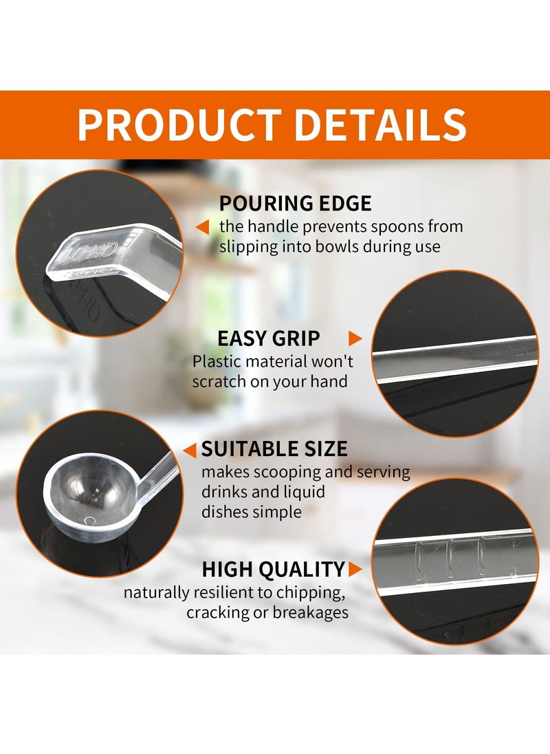 Excefore - Clear Small Ladles, Mini Ladle for Sauce, Long Handle Punch Acrylic Ladles, Plastic Dressing and Sauces Ladles for Serving Soup Punch Bowl Cocktail Juices Fruit Parties(10PCS, 21CM) - Image 1