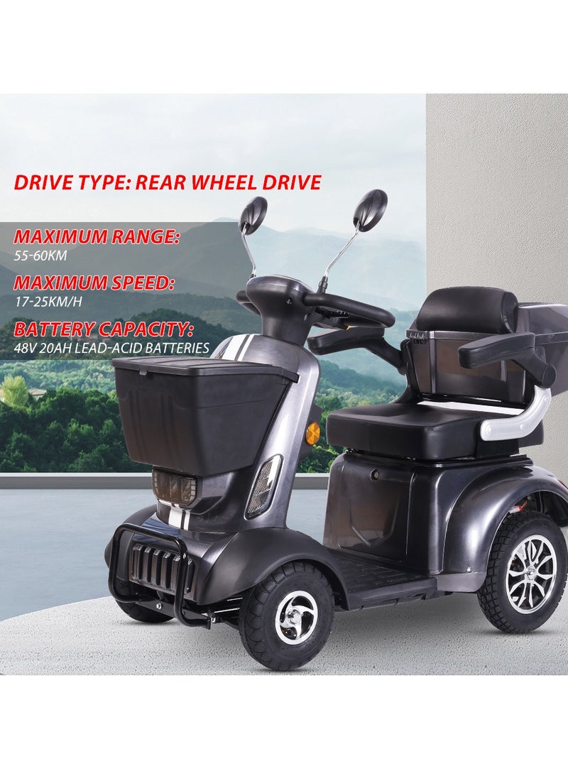 Cool Baby - Heavy Duty 4-Wheels Mobility Scooter, 418 lb Capacity Large Wheelchair for Seniors, Adults, Magnetic Brake, No Assemble Required - Image 1
