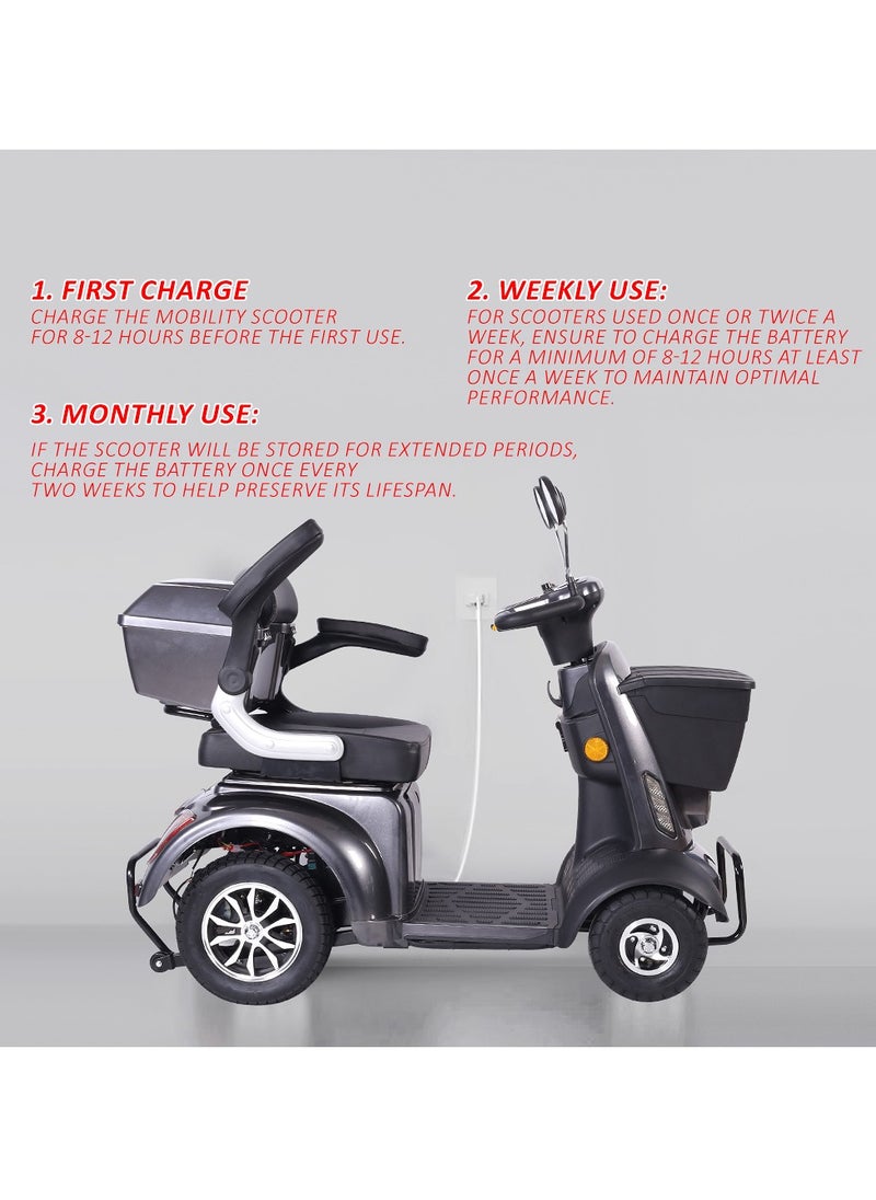Cool Baby - Heavy Duty 4-Wheels Mobility Scooter, 418 lb Capacity Large Wheelchair for Seniors, Adults, Magnetic Brake, No Assemble Required - Image 1