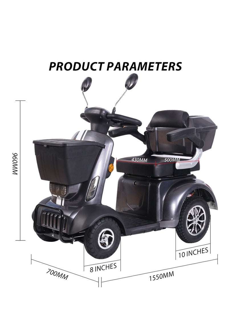 Cool Baby - Heavy Duty 4-Wheels Mobility Scooter, 418 lb Capacity Large Wheelchair for Seniors, Adults, Magnetic Brake, No Assemble Required - Image 1