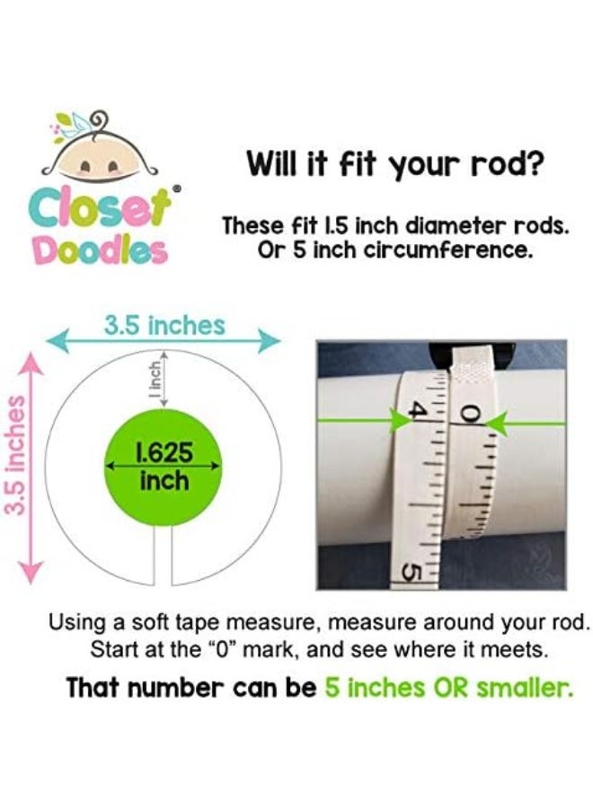 Closet Doodles فواصل ملابس خزانة الأطفال الصغار باللون الأبيض محايدة للجنس مجموعة من 6 تناسب قضيب 1.5" - Image 2
