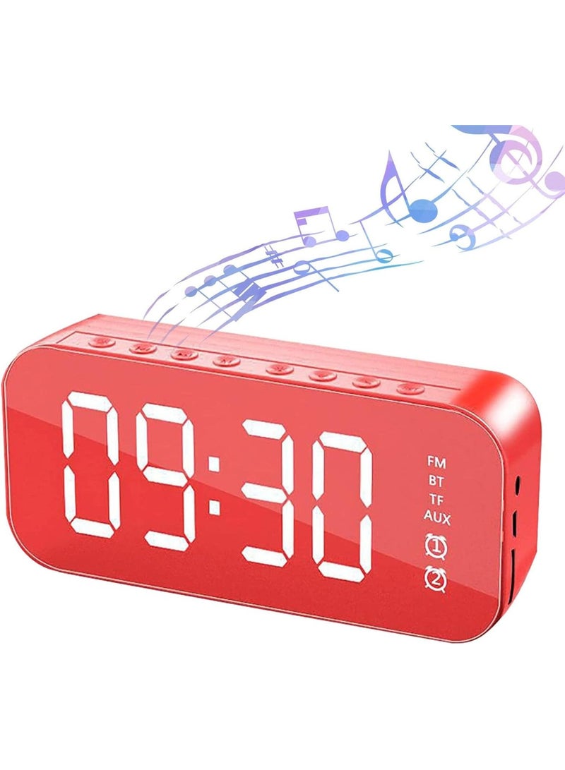 Bluetooth Speaker Clock, 3-in-1 Digital Display with FM Radio, Dual Alarm - Image 4