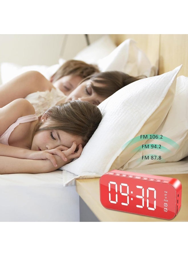 Bluetooth Speaker Clock, 3-in-1 Digital Display with FM Radio, Dual Alarm - Image 2