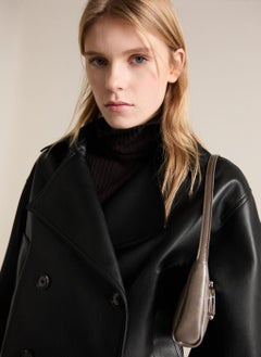 MANGO Leather-Effect Cropped Jacket  - Image 3