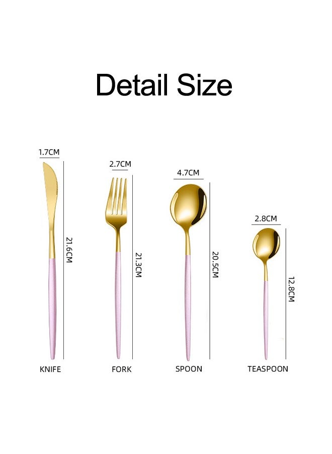 XIANGYU - 24pcs Minimalist Metal Stainless Steel Wedding Party Wedding Supplies Knife Folk Spoon Forks Dinnerware Set - Image 1