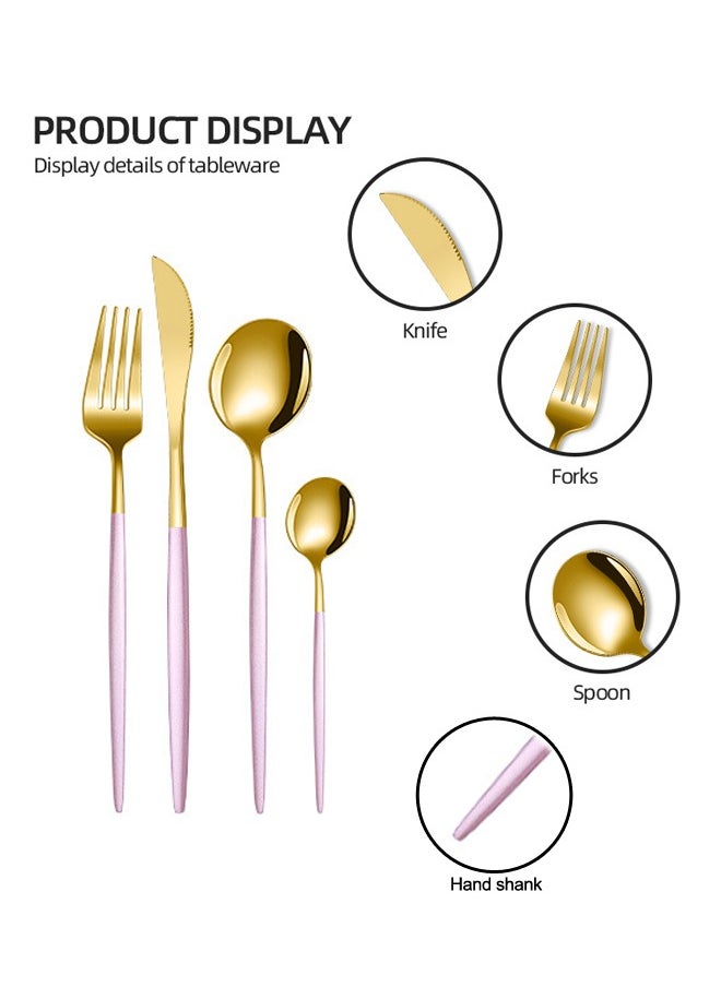 XIANGYU - 24pcs Minimalist Metal Stainless Steel Wedding Party Wedding Supplies Knife Folk Spoon Forks Dinnerware Set - Image 1