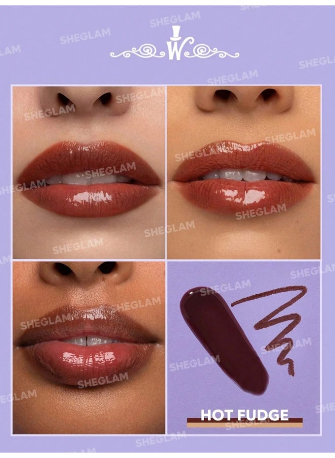 SHEGLAM Willy Wonka Cocoa Kiss Lip Duo-Hot Fudge - Image 3